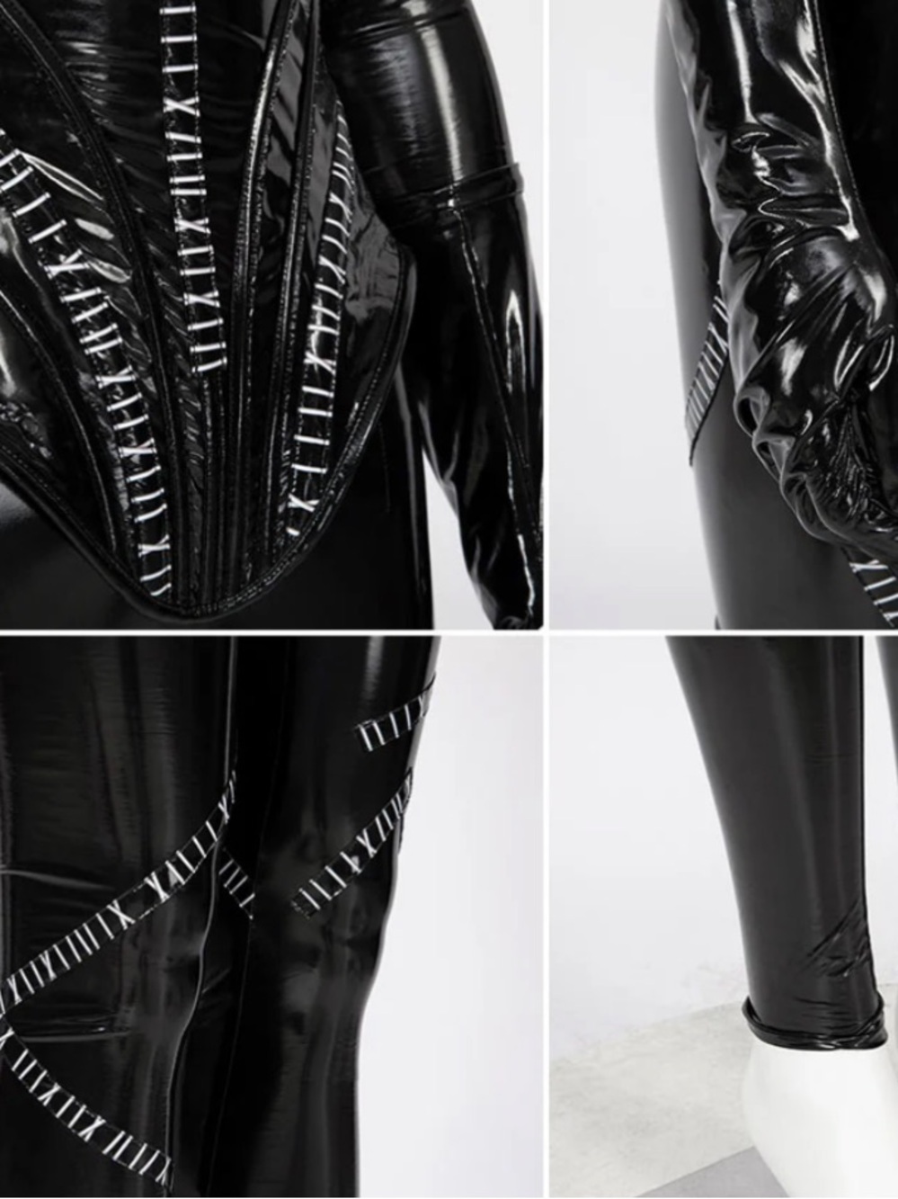 CATWOMAN Black Glossy Latex Zip-Detail Catsuit - Picture 7 of 11